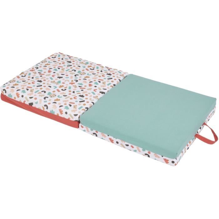 Malin play mat - TINEO - 3-in-1 multifunctional evolving mat - 120 x 120 cm - Geometric / Funny animals