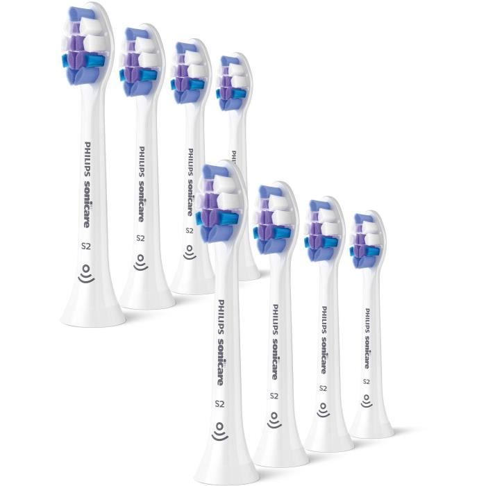 Pack of 8 brush heads - PHILIPS - HX6058/87 - S2 white