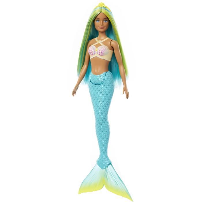 Barbie Mermaid Dolls with Colorful Hair and Fin and Headband HRR03