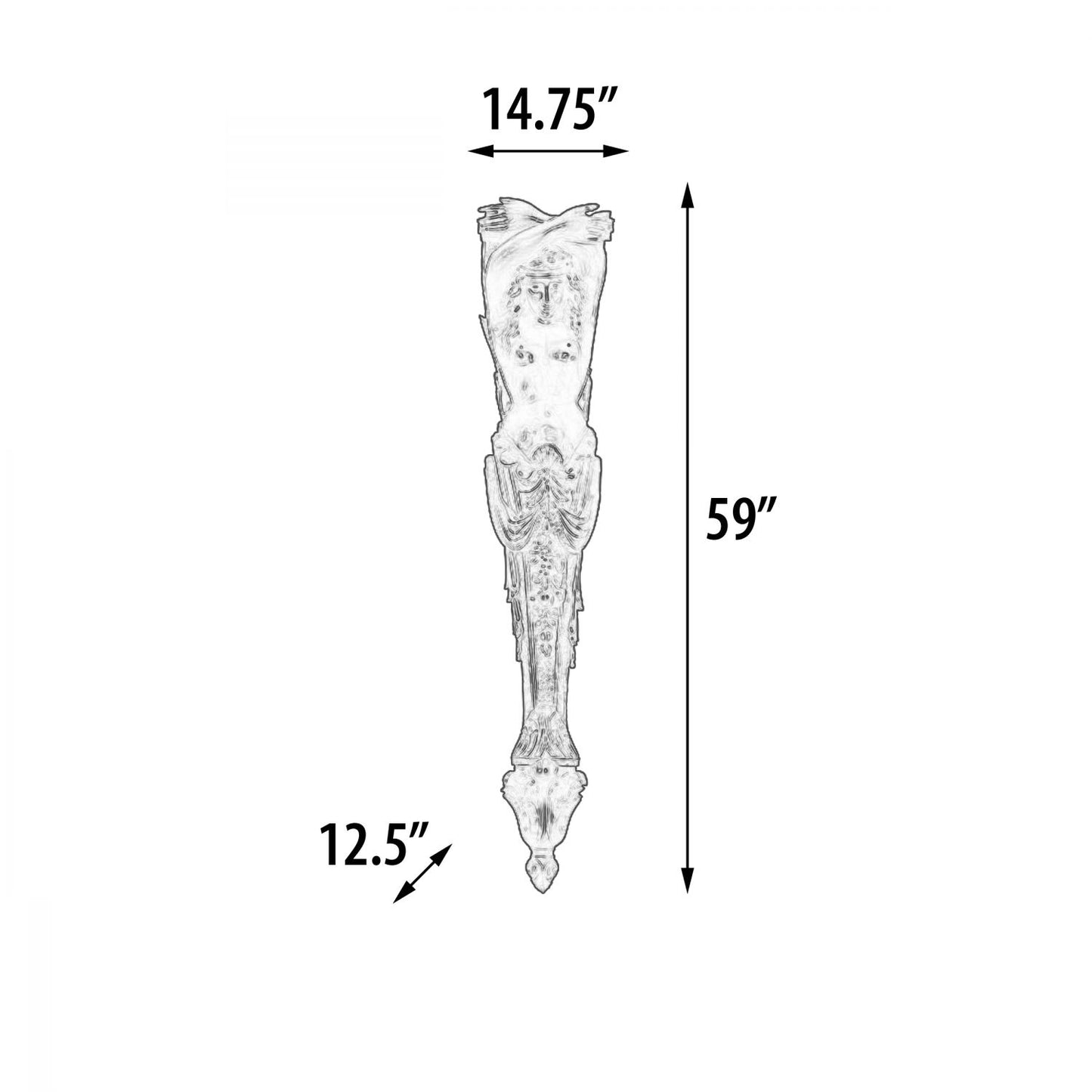 Lady Pilaster Bronzed Finish 59 Inch