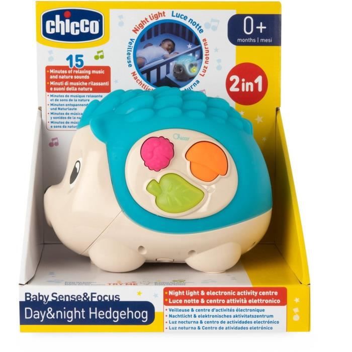Sensory Hedgehog Activity Toy/Night Light - CHICCO - Day&Night - Blue - From Birth