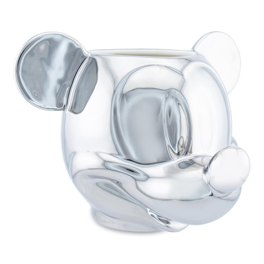 Disney 100 Mickey Mouse 3D Sculpted Platinum Ceramic Mug | Holds 20 Ounces
