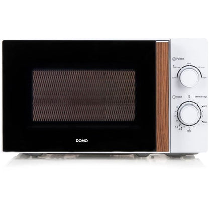 DOMO DO2720 microwave oven - 20L - 700W - 35 min timer - Defrost function - L44 x D35.8 x H 25.8 cm - White wood finish