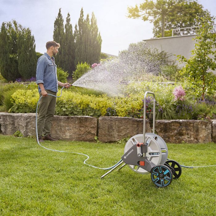 GARDENA AquaRoll M Metal Wheel Hose Reel Equipped