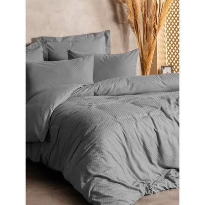 Bedding set - 1 duvet cover 220 x 240 cm + 2 pillowcases 60 x 60 cm - 100% cotton - Grey
