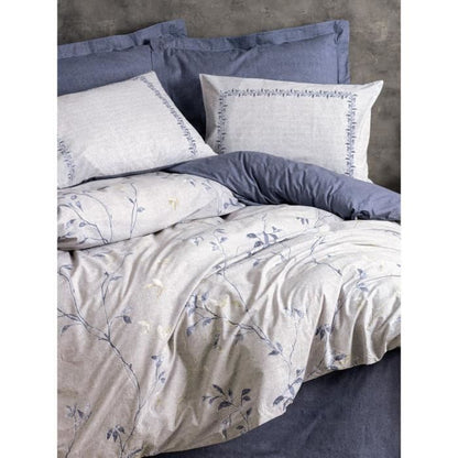 Bedding set - 1 duvet cover 220 x 240 cm + 2 pillowcases 60 x 60 cm - 100% cotton - Blue