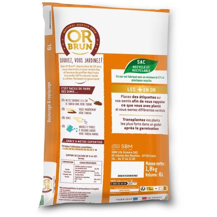 Seed Soil - BROWN GOLD - OBRTSEM6U - 6L - Improves Drainage - Optimal Water Retention