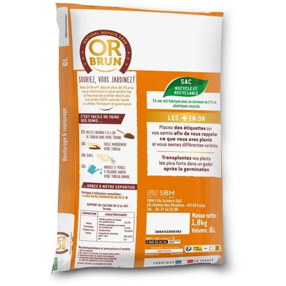 Seed Soil - BROWN GOLD - OBRTSEM6U - 6L - Improves Drainage - Optimal Water Retention