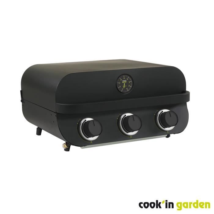 Gas barbecue - COOK'IN GARDEN - Flavo 60 - freestanding - 3 straight stainless steel burners - 8.4 kW - Piezzo ignition