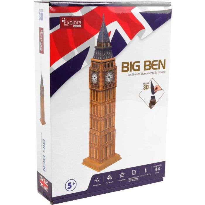 3D Puzzle - Big Ben - Construction Game - EXPLORA - 44 pieces - Ages 5 and up