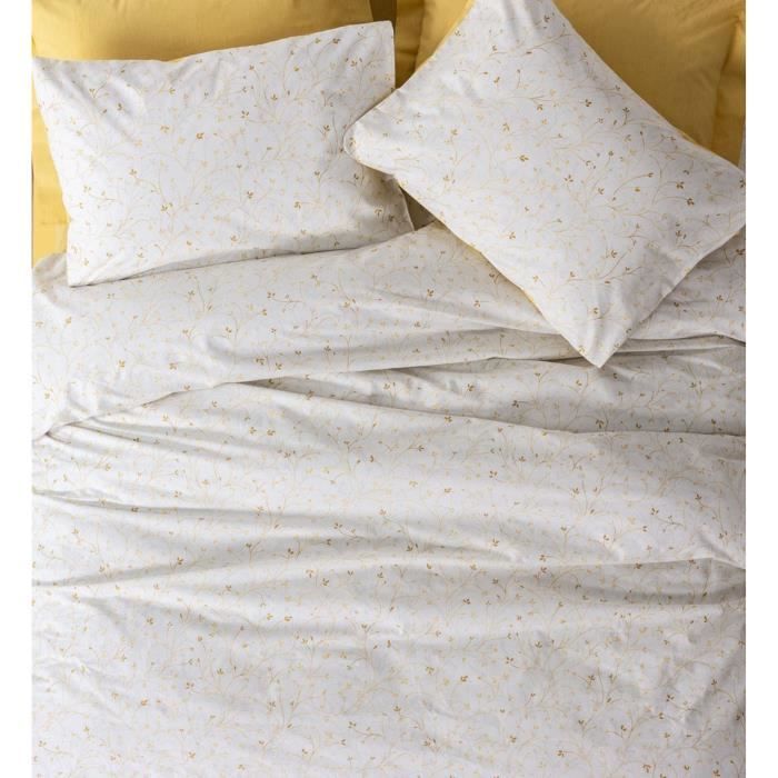 Bedding set - 1 duvet cover 220 x 240 cm + 2 pillowcases 60 x 60 cm - 100% cotton - Mustard