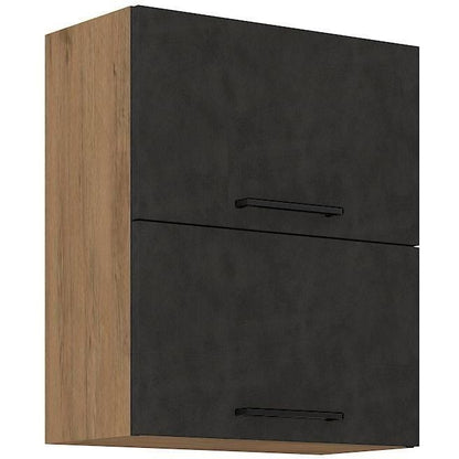 ROCK high cabinet - Melamine with lancelot oak and matera gray decor - 1 door - L60 x H72 cm