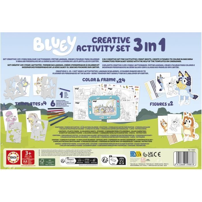 Creative set - EDUCA - Decoration and modeling of Bluey characters - 3 activities for 3 year olds