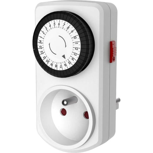 Compact mechanical timer - GAO - 3680W programmer - 16A - 96 switching cycles/day - White