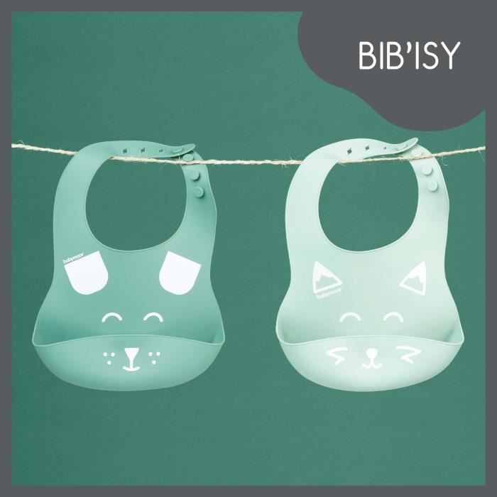 Babymoov Set of 2 BIB'ISY silicone bibs, with front pocket