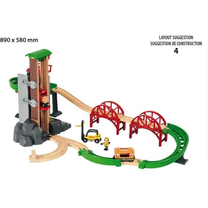 Brio World Grand Circuit Multimodal Platform - Box 32 pieces - Wooden train circuit - Ravensburger - From 3 years old - 33887