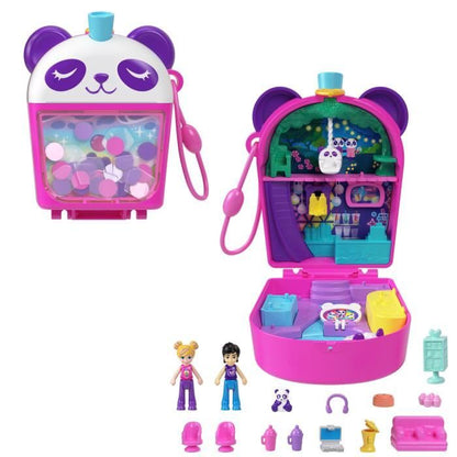 Polly Pocket-Panda Bubble Tea-Box with 2 mini-figures and panda HWN95