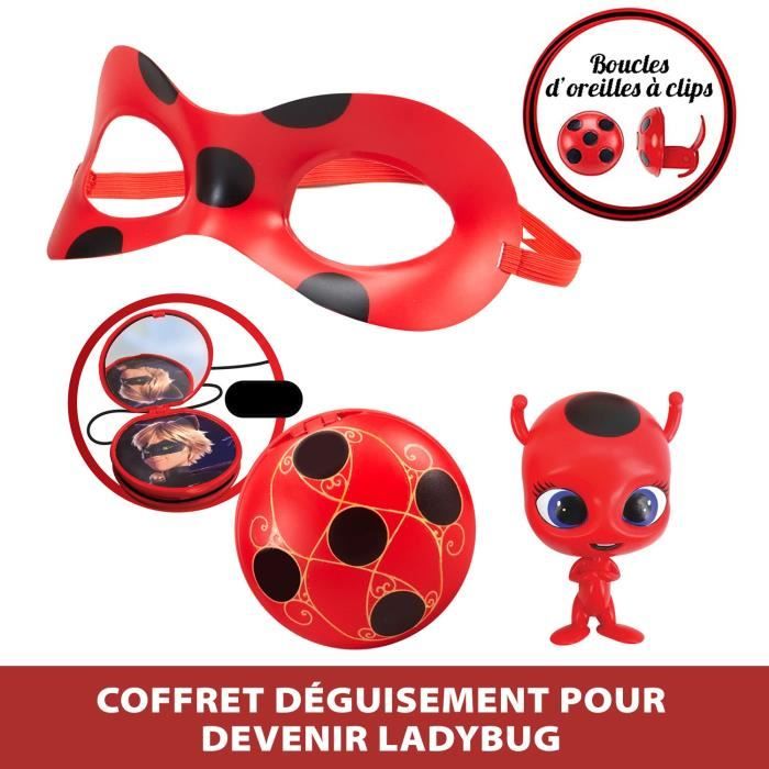 Ladybug Costume - Yoyo Mirror Mask Kwami Tikki Earrings - BANDAI - Miraculous Ladybug - Transformation Set
