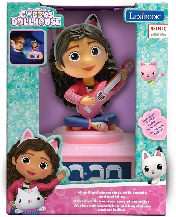 Gabby and the Magic House Digital Alarm Clock with Night Light and Sound Effects