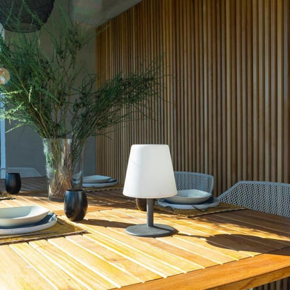 LUMISKY Cordless Standy Mini Rock LED table lamp - H 25 cm - Gray and white