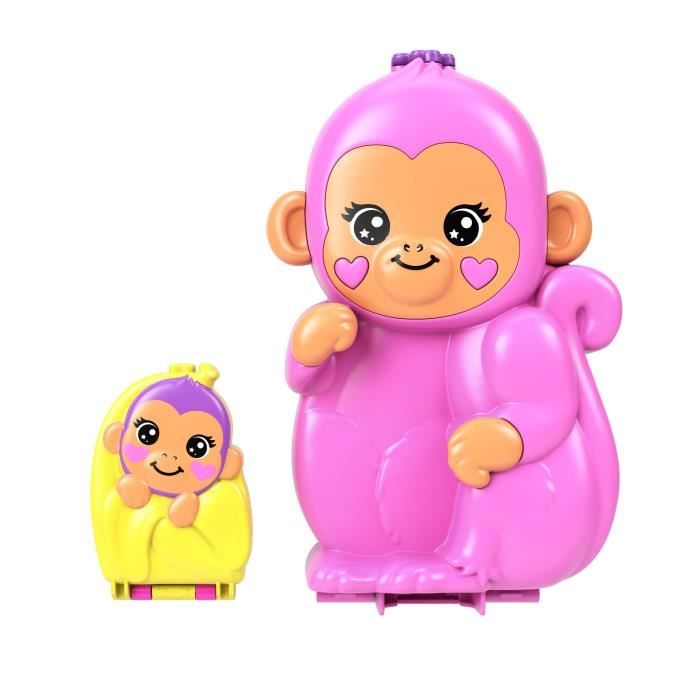 Polly Pocket - Mommy Monkey and Baby - 2 Mini-Figures Set HWP04