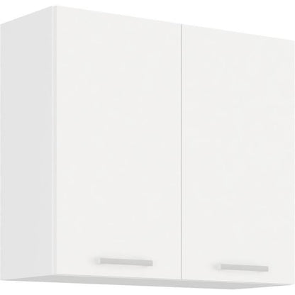 ATLAS Tall unit with 2 hinged doors - White decor - L80 cm