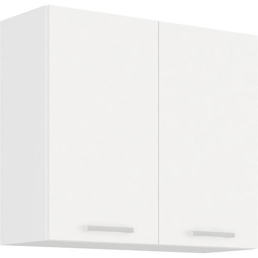 ATLAS Tall unit with 2 hinged doors - White decor - L80 cm