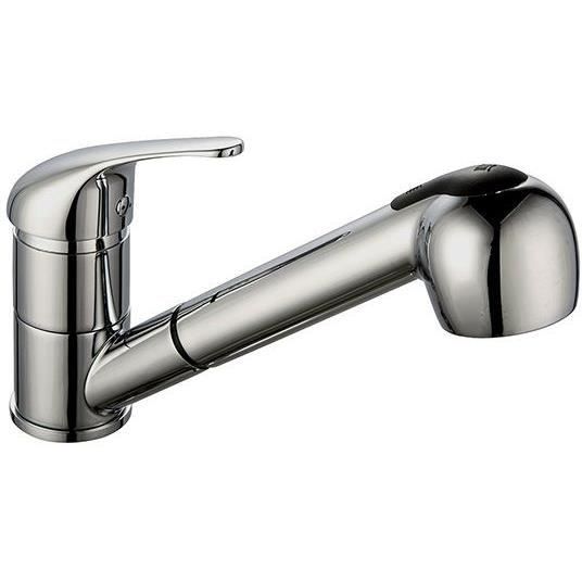 Low kitchen mixer tap - EDOUARD ROUSSEAU - ARES - Stainless steel
