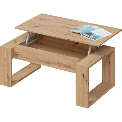 Lift-up coffee table - BALTIK - Rectangular - Oak - On legs - 105 x 55 x 45 cm