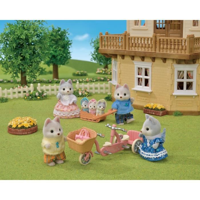 Sylvanian Families - Husky siblings and their tandem