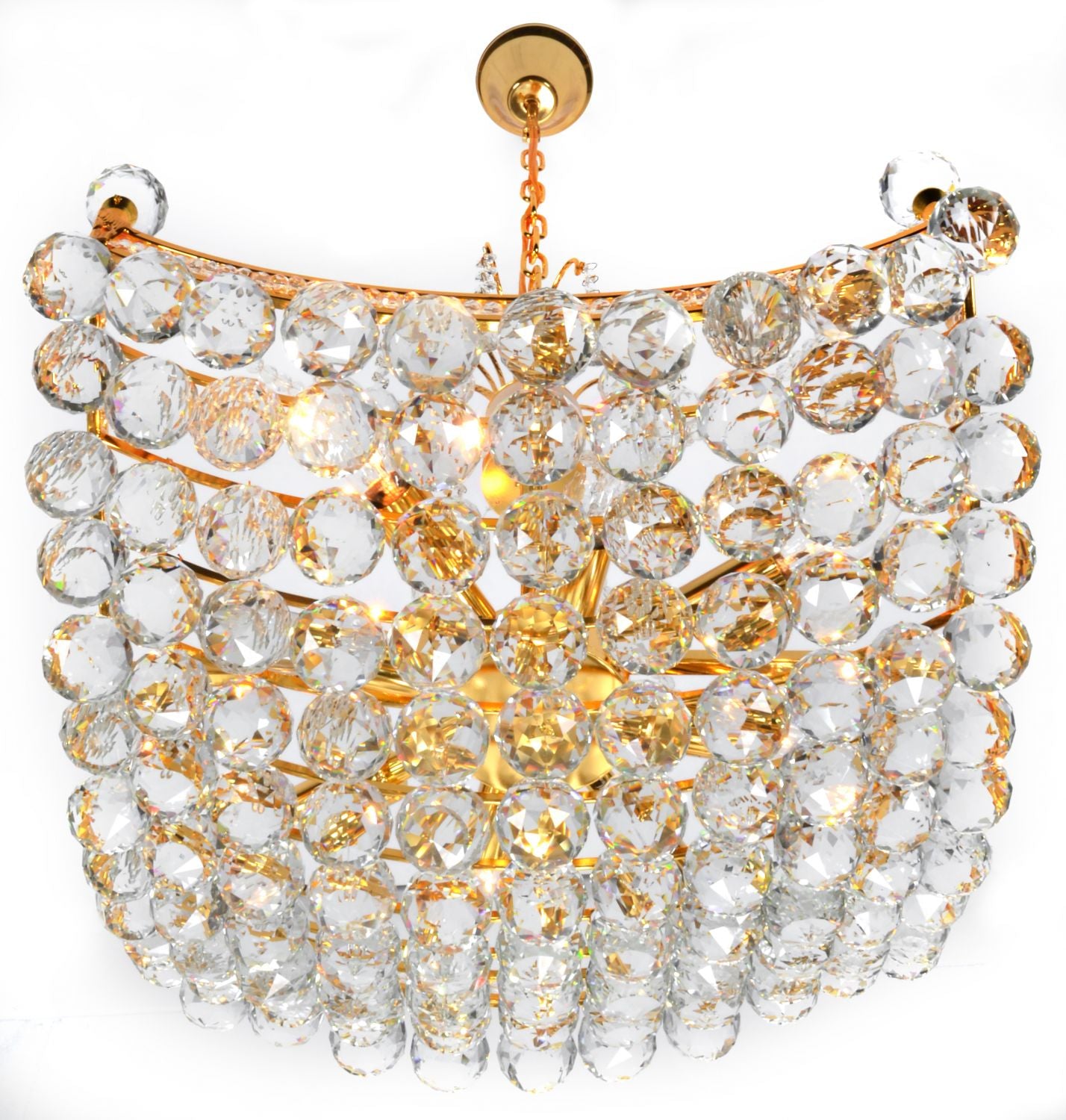 Crystal Orb Basket Chandelier