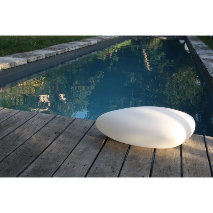 Luminous solar pebble - White
