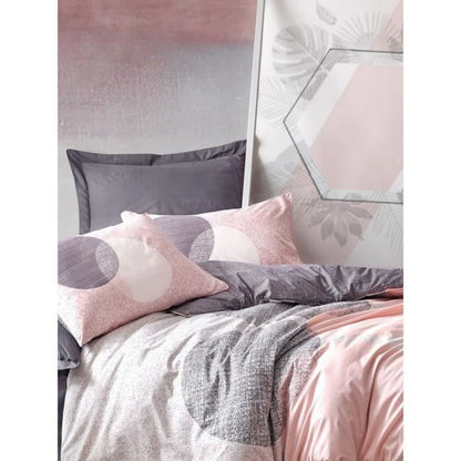 Bedding set - 1 duvet cover 220 x 240 cm + 2 pillowcases 60 x 60 cm - 100% cotton - Grey