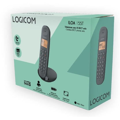 Fixed cordless telephone - LOGICOM - DECT ILOA 155T SOLO - Black - With answering machine