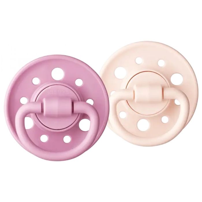 Dodie Gaia Pacifier +0m Round Rubber Pink - Pack of 2
