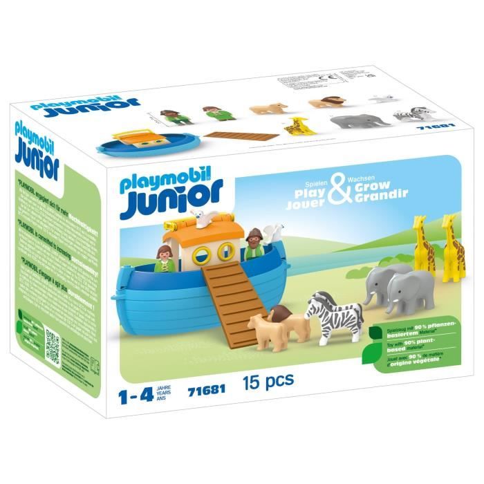 PLAYMOBIL 71681 Noah's Ark - Junior - Includes a floating boat - Ages 1 and up