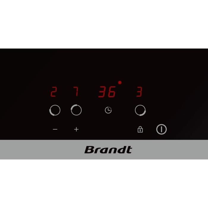 BRANDT BPV6320 - Ceramic hob-3 zones-5300W-L60cm-Glass coating-Black
