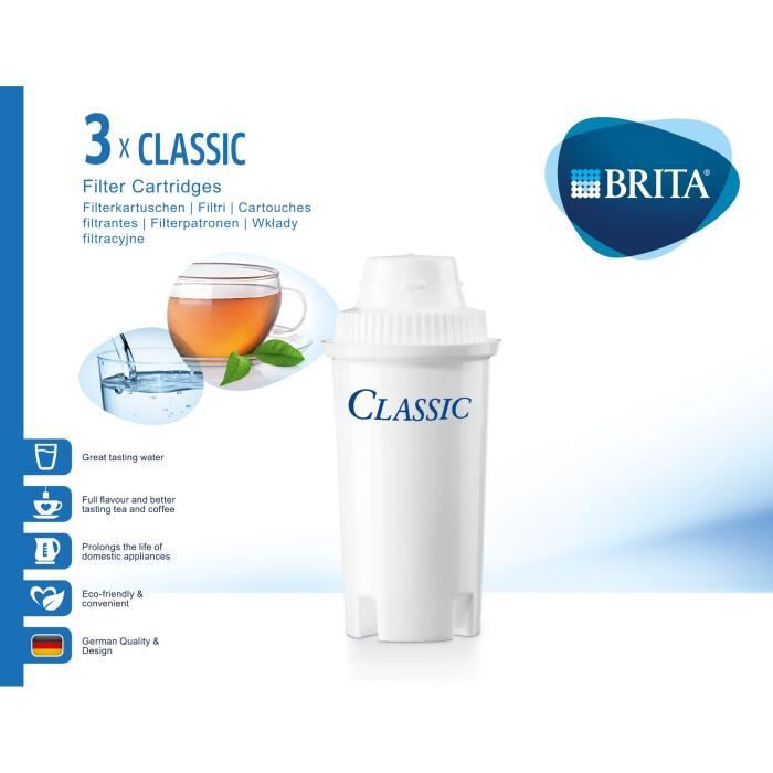 Brita Pack of 3 Classic White filtering cartridges