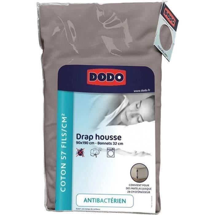 Dodo - antiBacteriens - Taupe - 90x190 cm cover sheet - Bonnet 32 ??cm
