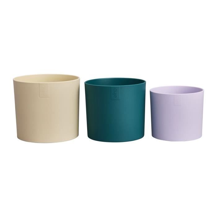 Flower pot - Elho - Lex Pott - Set 14 - White Green Purple - L 14 x W 13.8 x H 12 cm - Indoor - 100% recycled