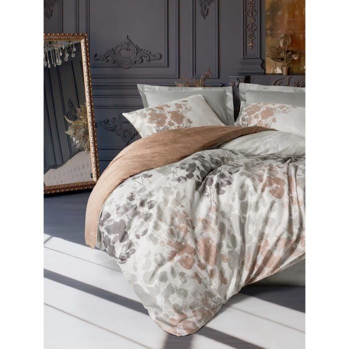 Bedding set - 1 duvet cover 220 x 240 cm + 2 pillowcases 60 x 60 cm - 100% cotton satin - Grey