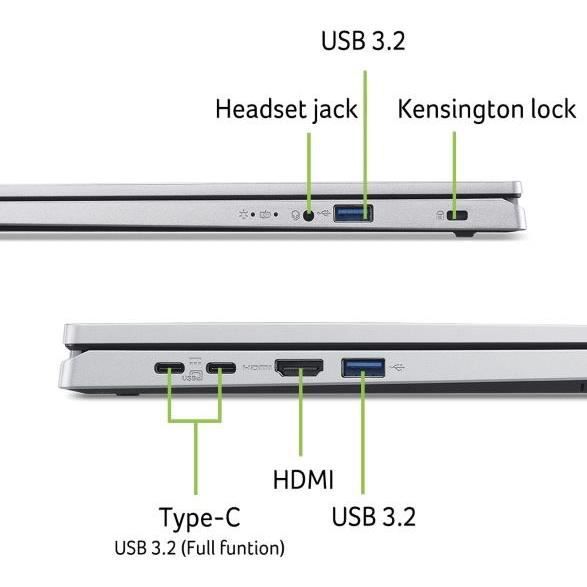 ACER Aspire Go AG15-71P-55RF Laptop PC - Windows 11 - 15.6'' FHD - Intel Core i5-1334U - Intel Iris Xe - 32GB RAM -1024GB SSD