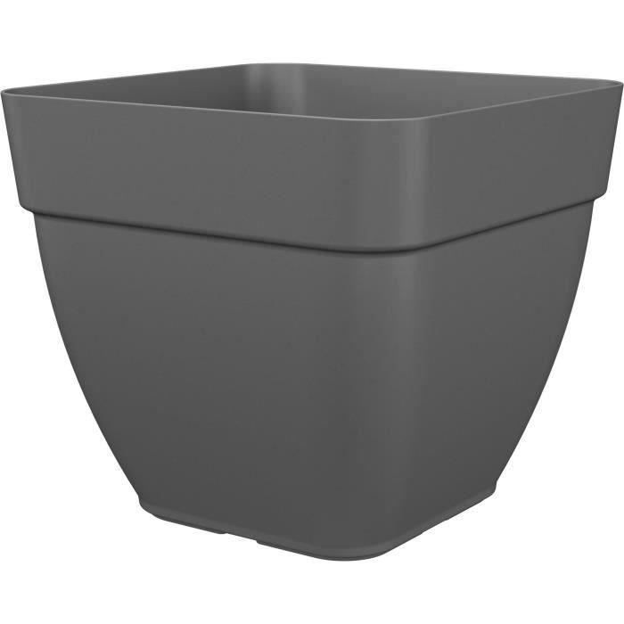 Flower pot and square plants Capri Campana - Plastic - 37x37 cm - Anthracite - Artevasi