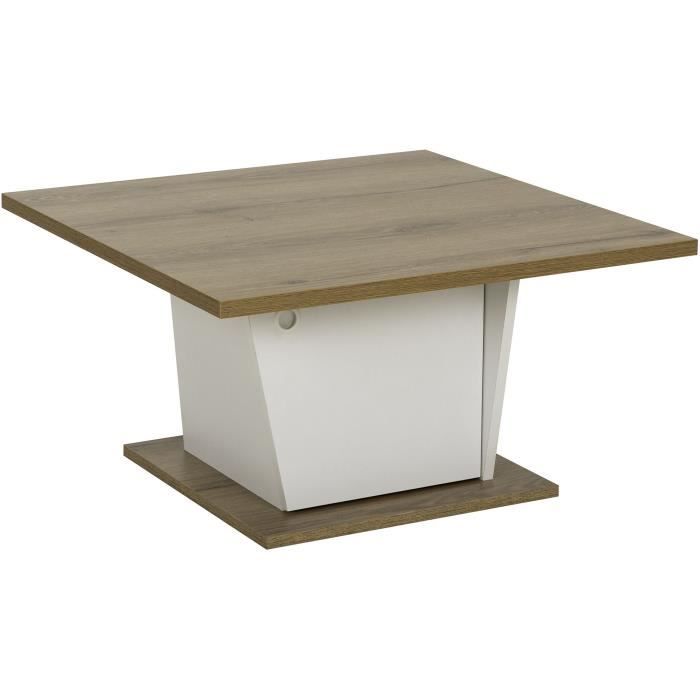ATOS Bar Coffee Table - Square - Helvezia Oak / White - 69 x 69 x 38 cm