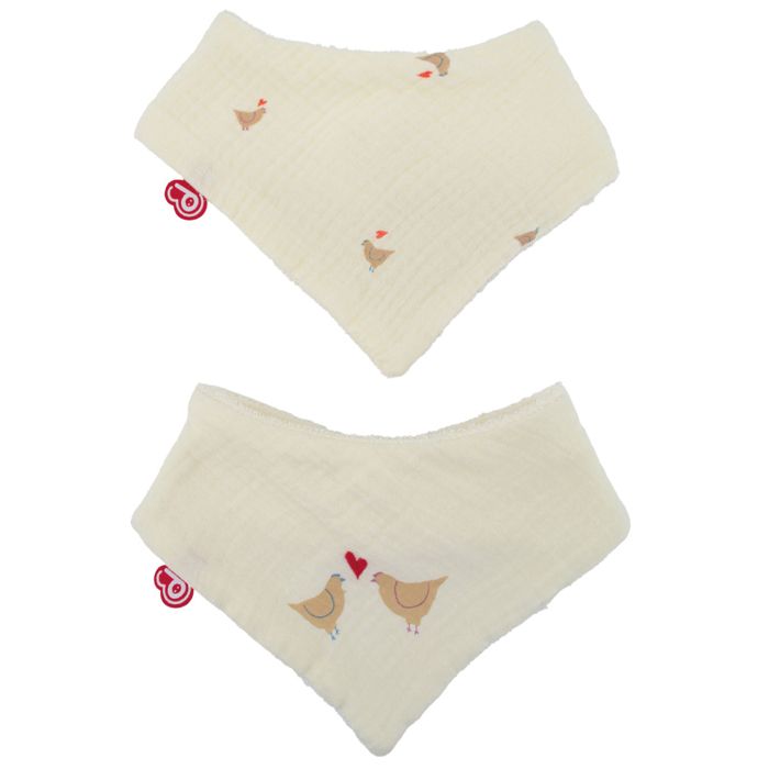 Pack of 2 bandana bibs - DOMIVA - Maternity Love - Soft and absorbent cotton - Adjustable snaps