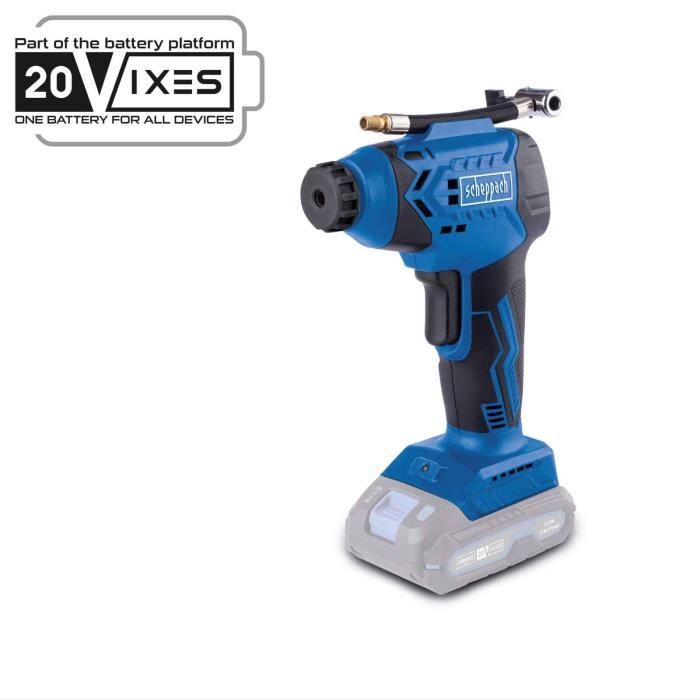 Portable compressor - SCHEPPACH - 20V IXES - LED display - 7 bars - 6 access included - without battery or charger - C-AC20-X