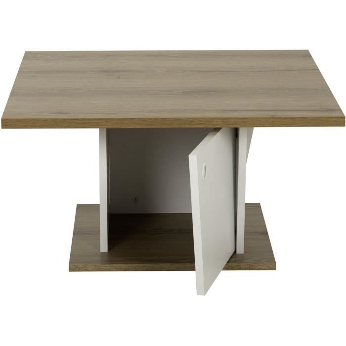 ATOS Bar Coffee Table - Square - Helvezia Oak / White - 69 x 69 x 38 cm