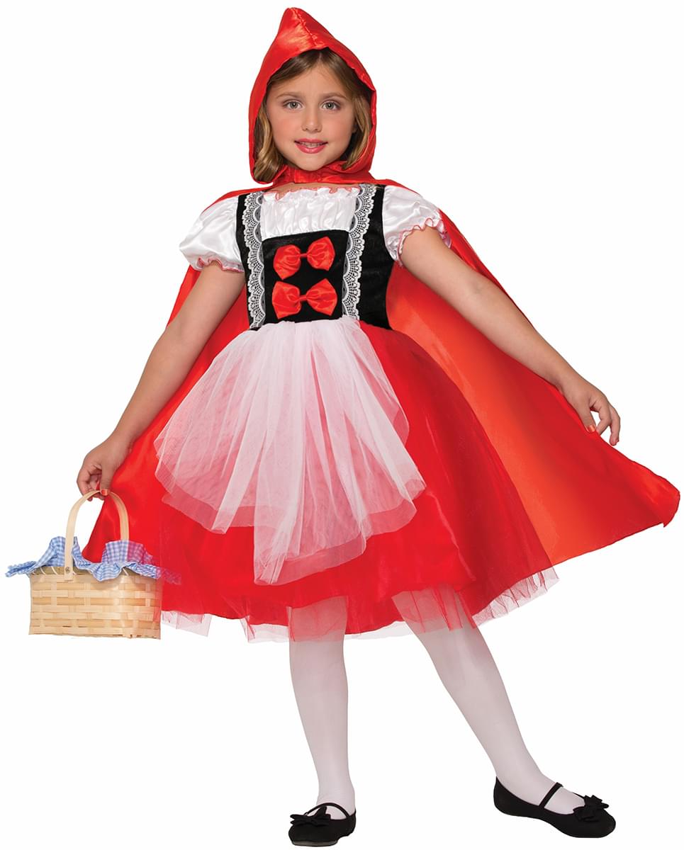 Red Riding Hood Dress With Cape Costume Child Medium