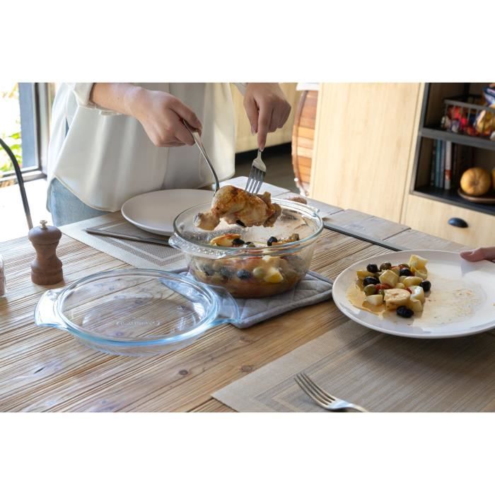 PYREX - 118A000/7043 - Cocotte ronde - 32cm * 27cm - Pyrex Classic - 3,5L + 1,4L
