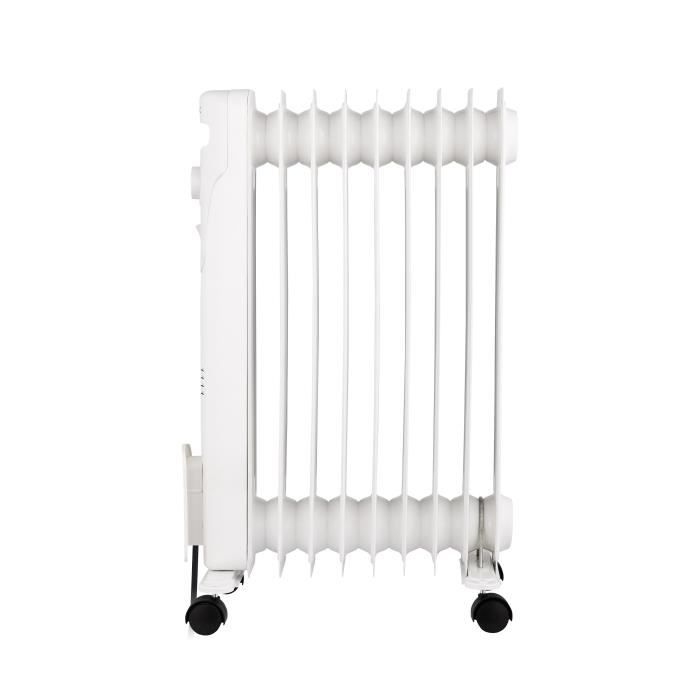 Electric oil bath radiator - 2000 watts - Oceanic - 3 powers - 9 elements - Mobile - White